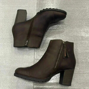 [9]Clark Collection Gray/Brown Leather  Ankle Boots